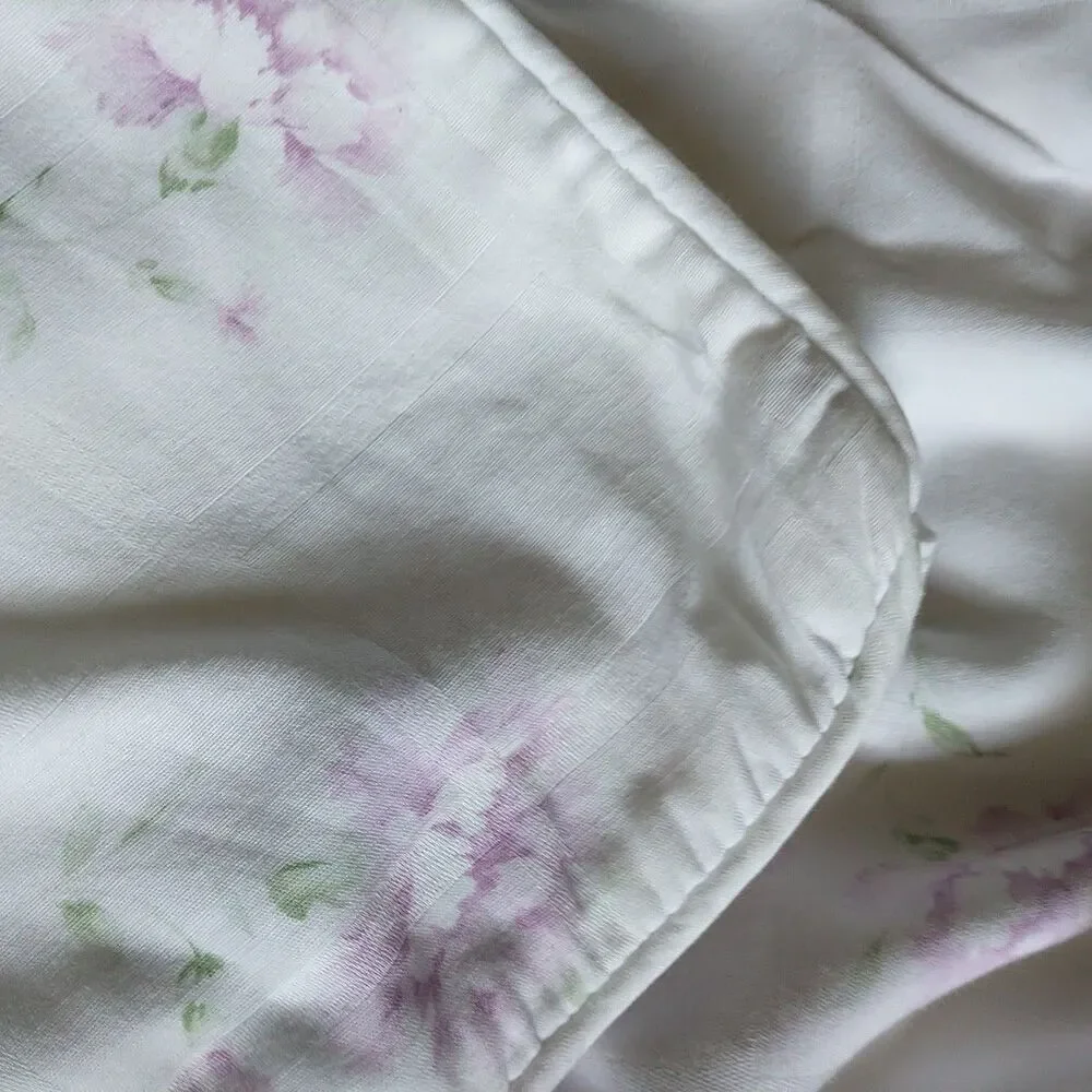 Ralph Lauren QUEEN FULL Solange Duvet Cover Floral White Pink Check Shabby Chic